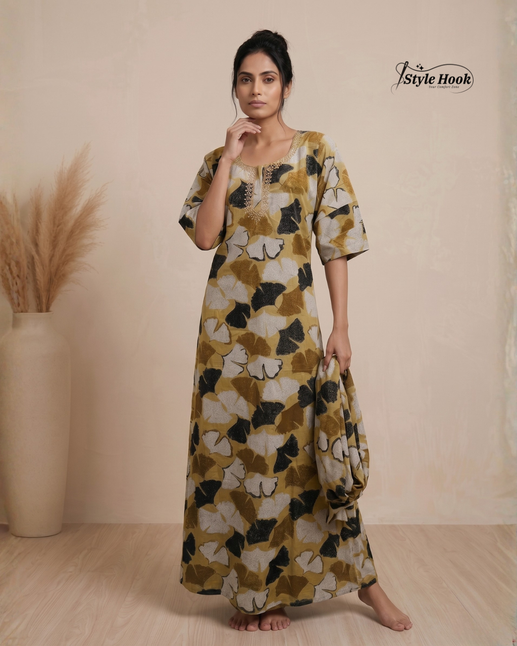 Style Hook Soft Cotton Burqa Style Nighty