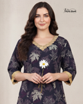 Onam Floral Cotton Lace Nighty – Grace Collection