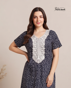 Pakistani Floral Print Maxi Dress Nighty