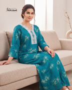 Designer Rayon Lace Nighty – Premium Collection