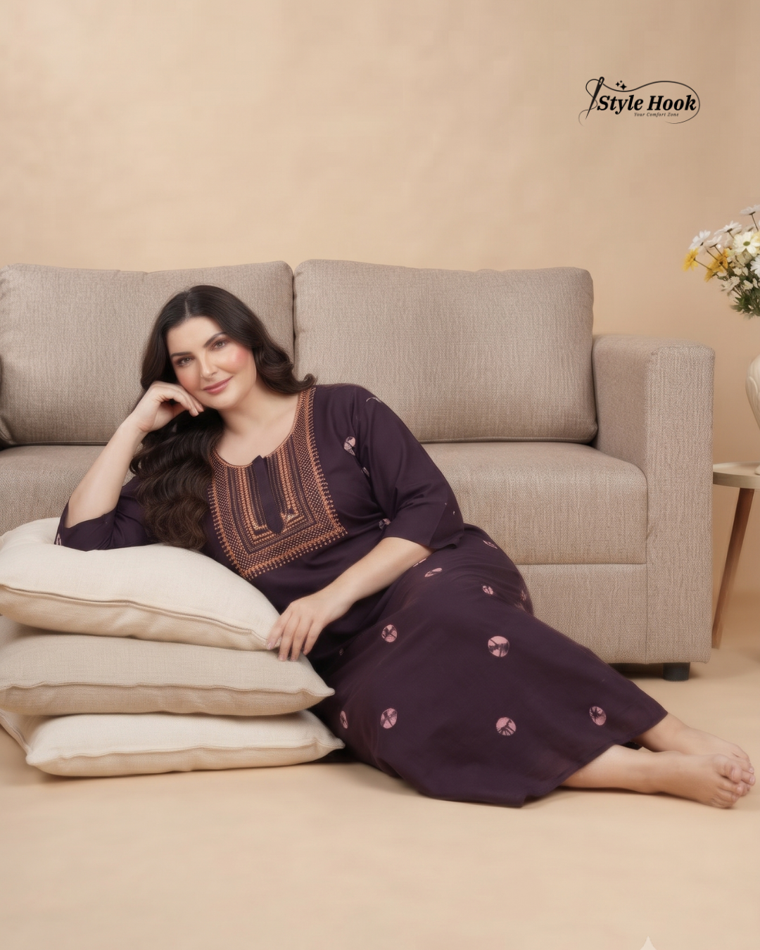 Soft Cotton Chunkdi Maxi Nighty