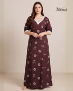 Lace Sleeve Cotton Nighty for Women