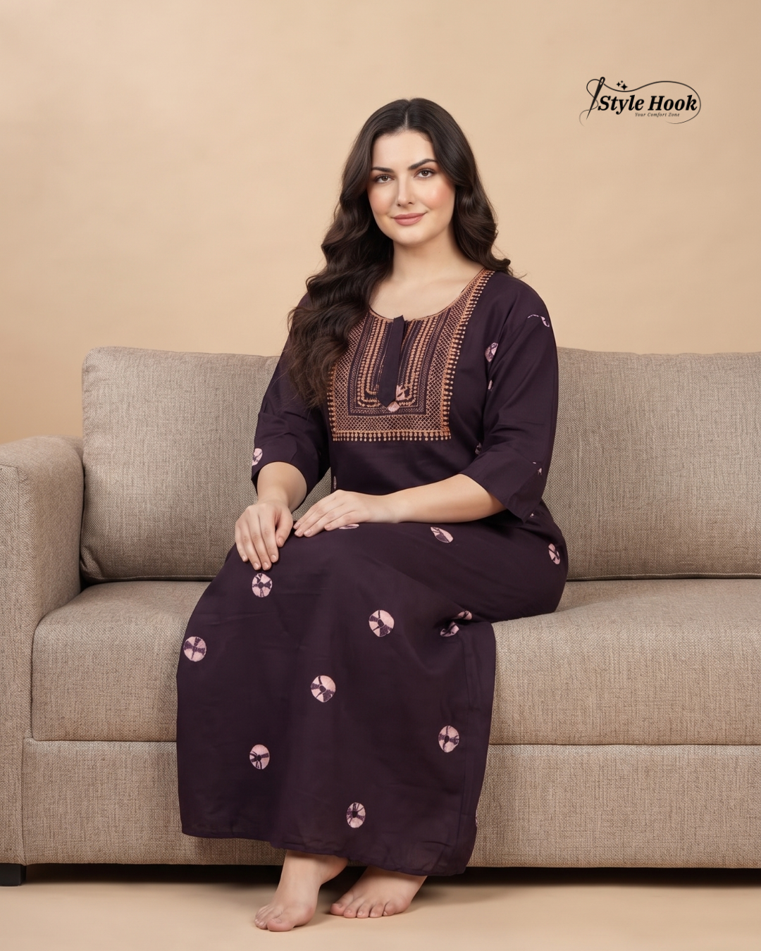 Soft Cotton Chunkdi Maxi Nighty