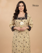 Premium Onam Wear Cotton Nighty with Beautiful Kerala Neck Design