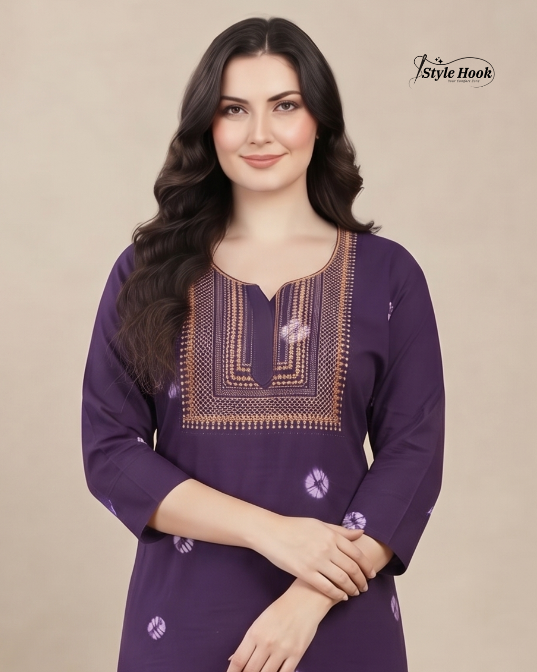 Stylish Bandhani Print Cotton Nighty