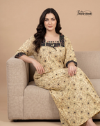 Premium Onam Wear Cotton Nighty with Beautiful Kerala Neck Design