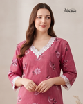 Traditional Cotton Lace Nighty for Onam