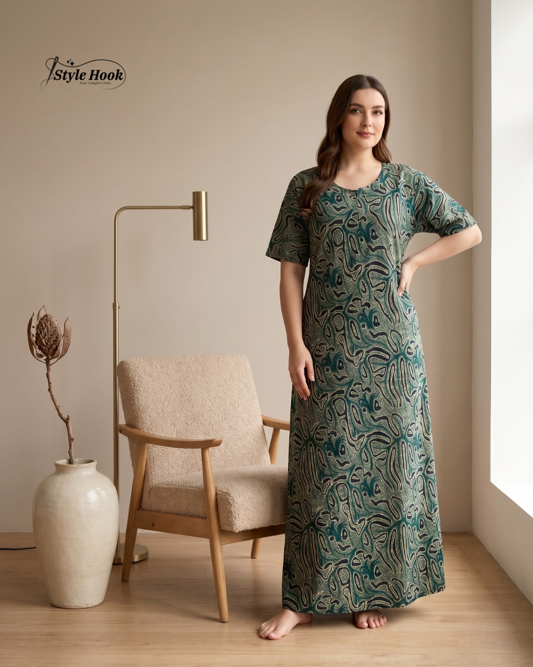 Cotton Canvas Neck Feeding Nightwear Collection