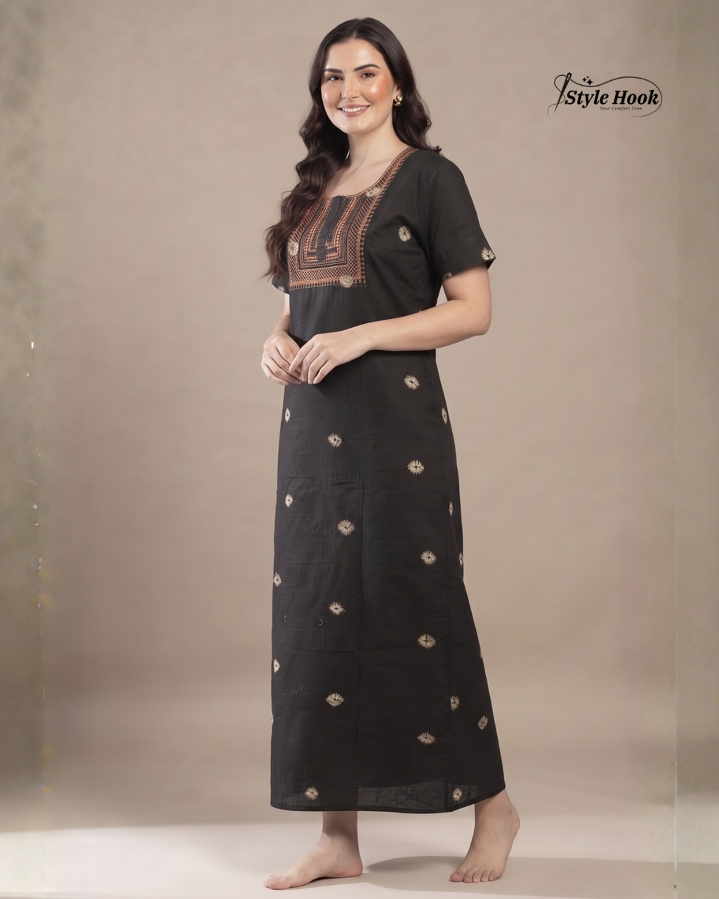 Traditional Bandhani Style Cotton Nighty