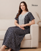Pakistani Floral Print Maxi Dress Nighty