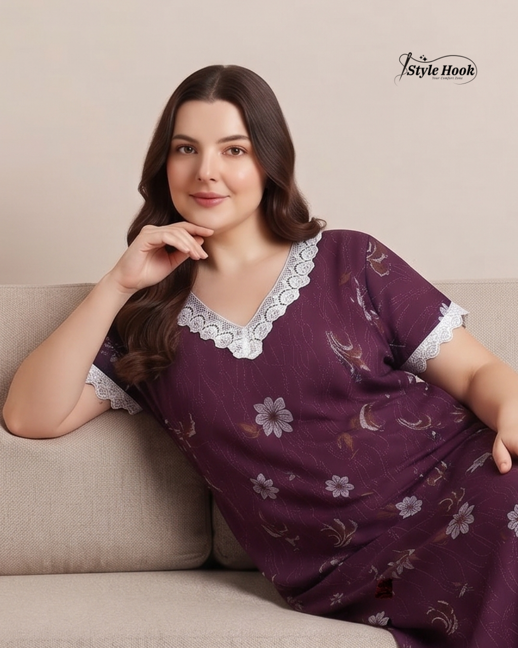 Premium Kerala Cotton Lace Nighty – Onam Collection
