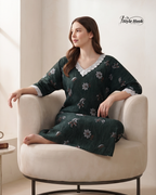 Onam Special Soft Cotton Lace Nighty for Women