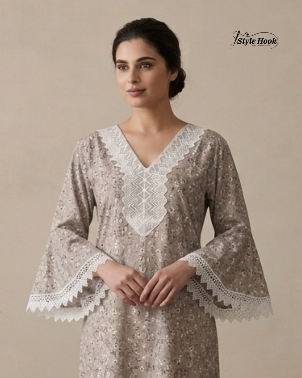 Style Hook Farasha sleev Premium Soft Touch Nighty