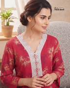 Soft Rayon Pintrest Design Lace Maxi Nighty for Women