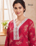 Soft Rayon Pintrest Design Lace Maxi Nighty for Women