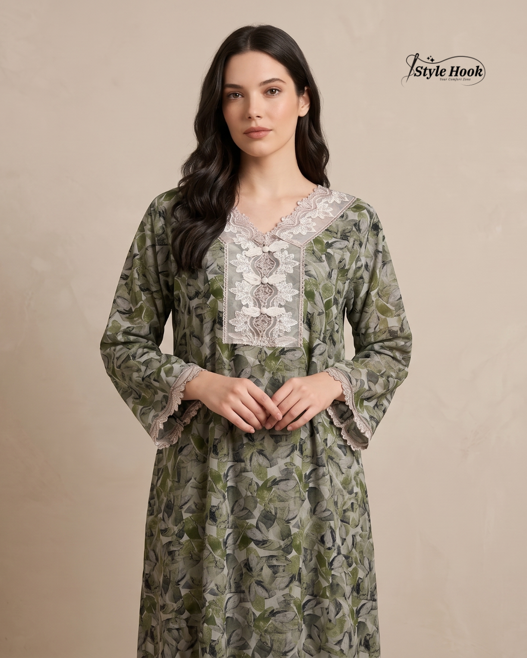 Style Hook Fancy Printed Dubai Nighty for Women