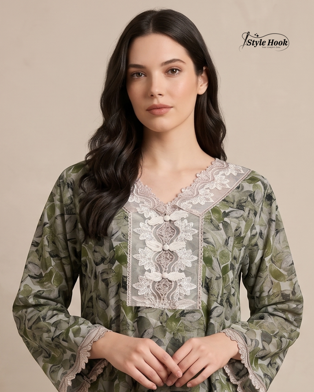 Style Hook Fancy Printed Dubai Nighty for Women