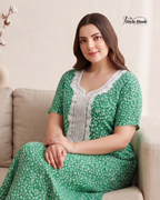Pakistani Floral Print Maxi Dress Nighty