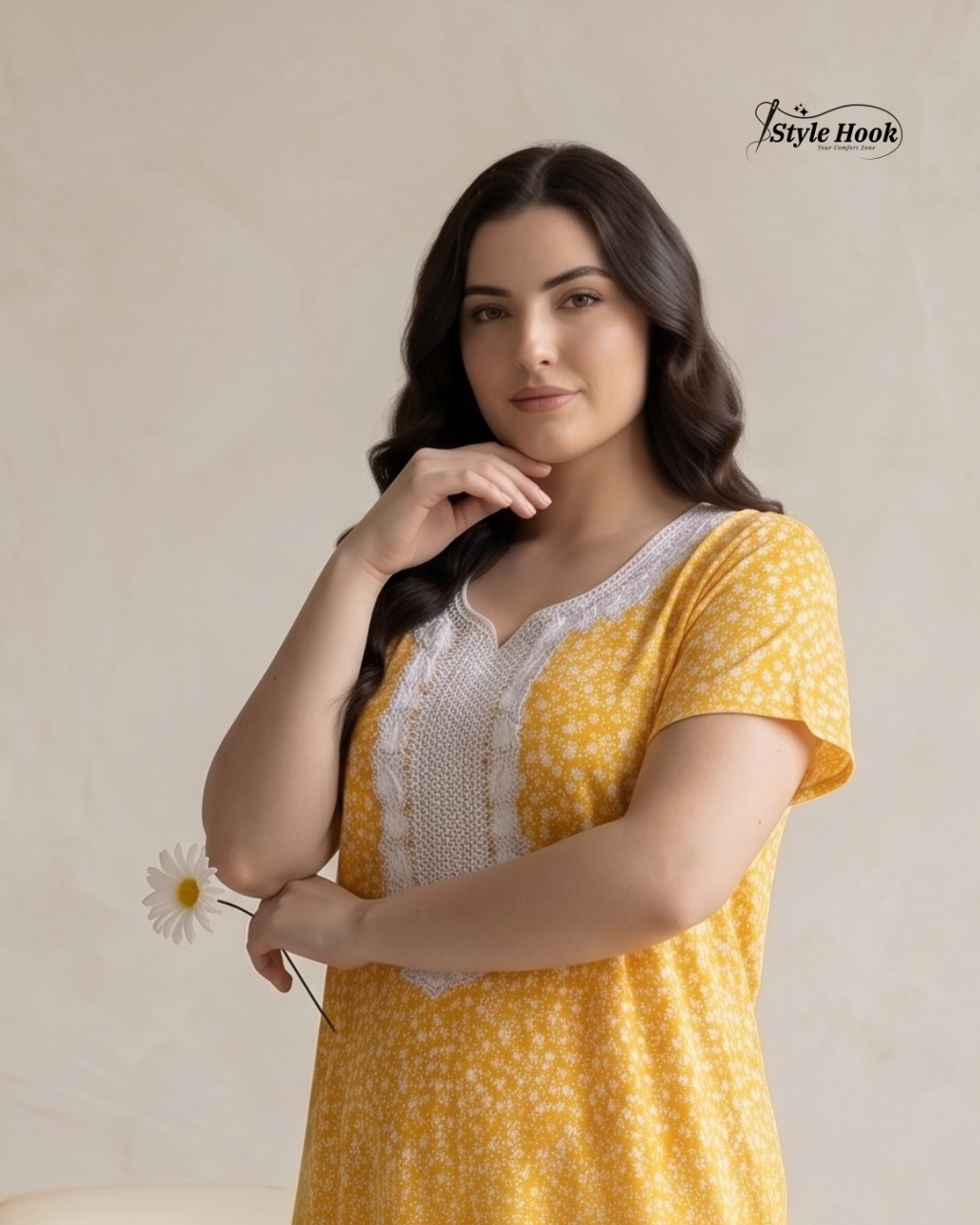 Pakistani Embroidered Nighty for Ladies