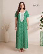 Pakistani Floral Print Maxi Dress Nighty
