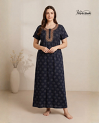 Premium Printed Cotton Maxi Nighty