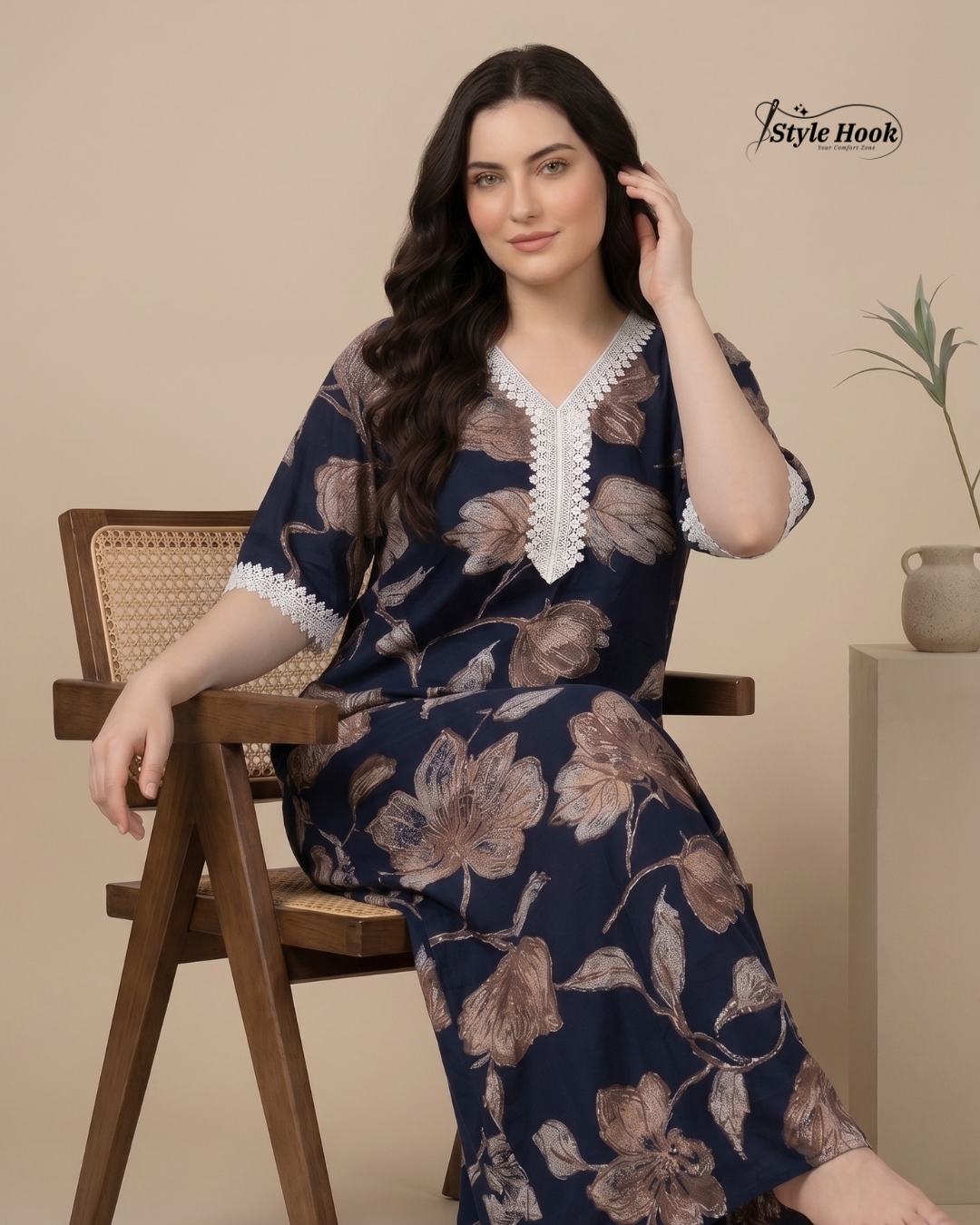 Soft Rayon Night Dress for Ladies