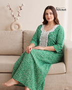 Pakistani Floral Print Maxi Dress Nighty