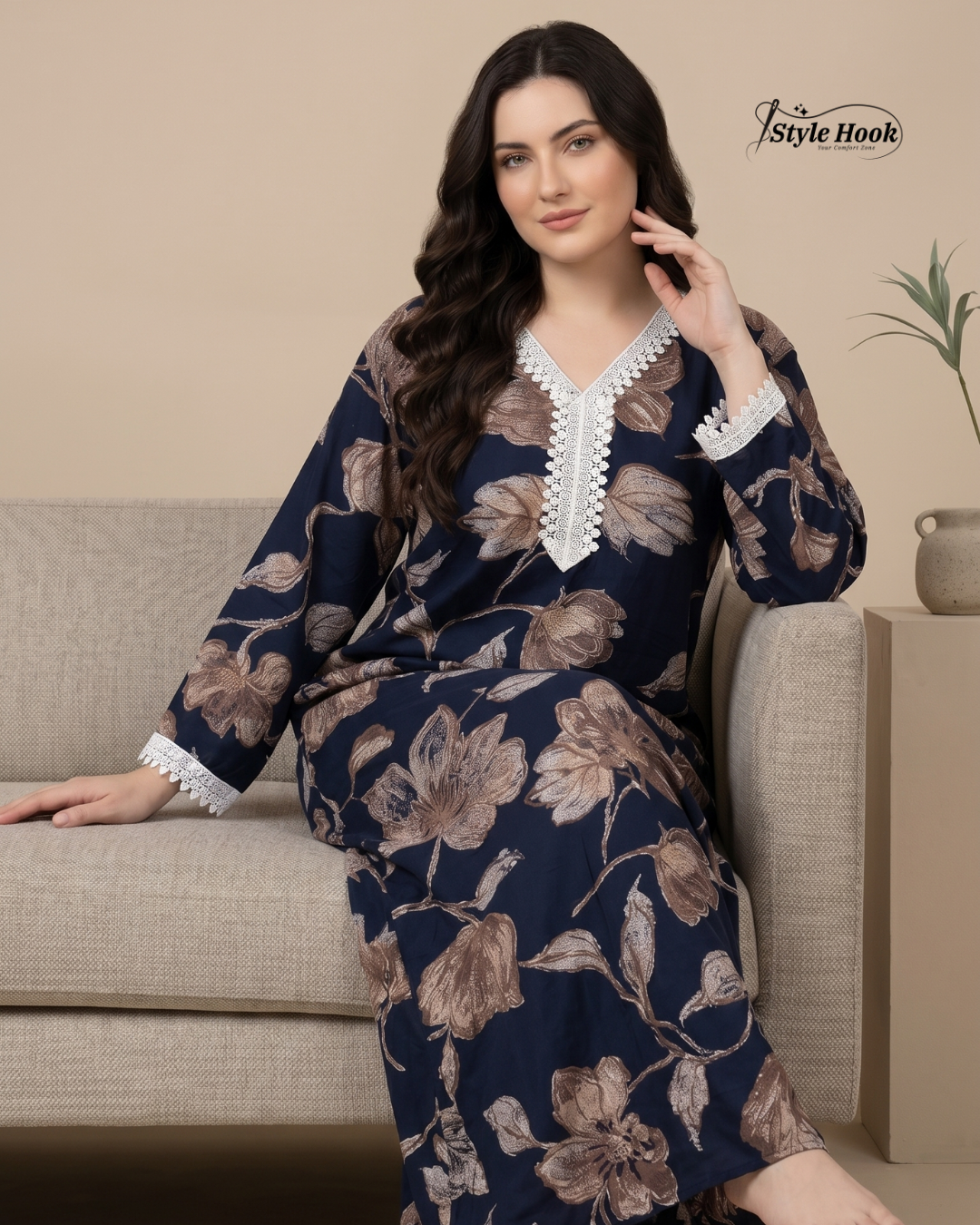 Soft Rayon Night Dress for Ladies