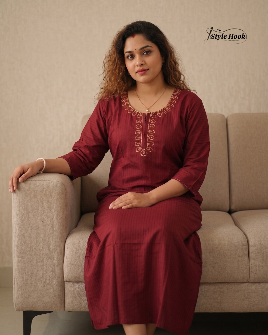 Soft Cotton Striped Nighty for Women