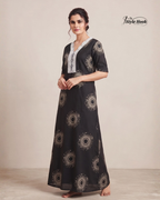 Stylish Rayon Lace Maxi Nighty for Ladies