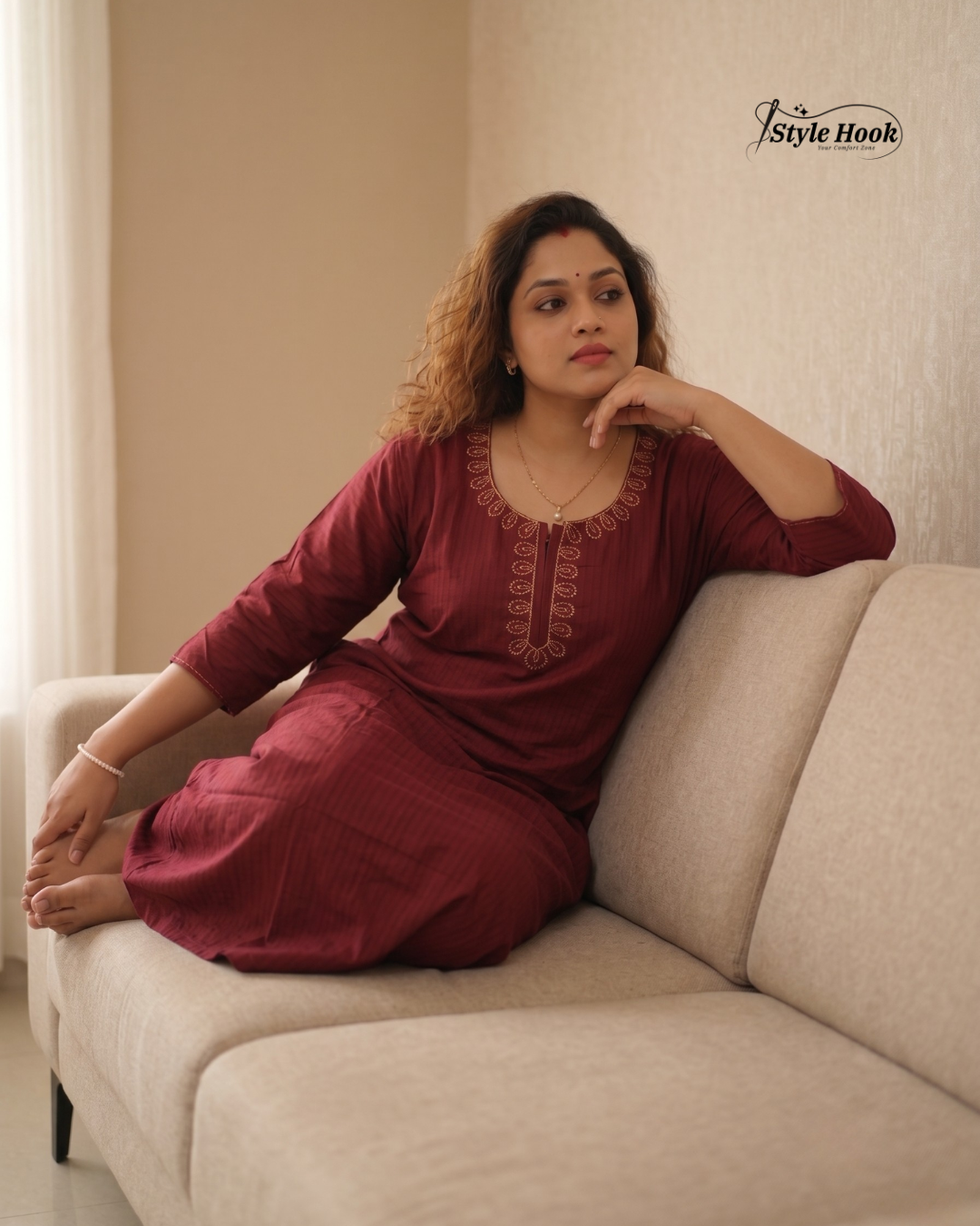 Soft Cotton Striped Nighty for Women