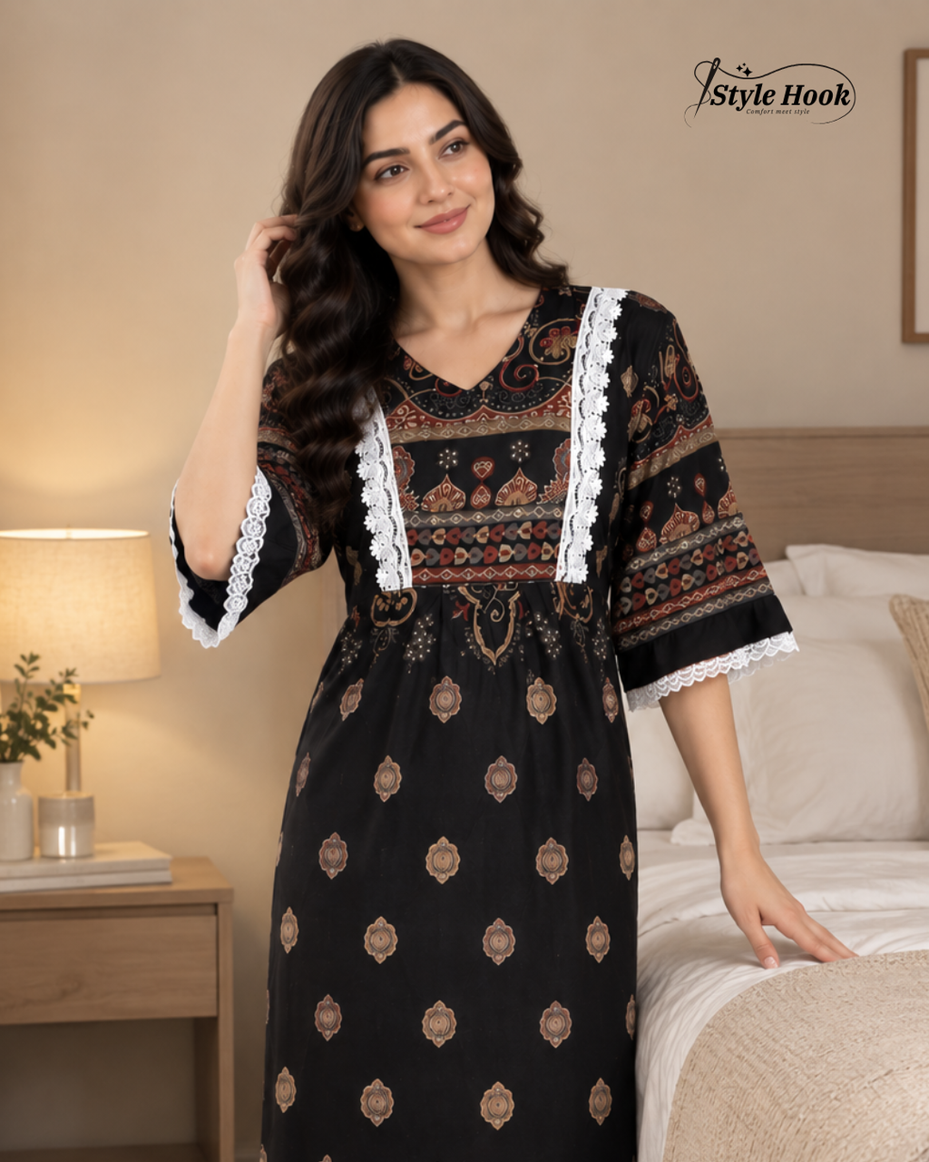 Printed Frock Nighty for Women – Comfortable Everyday Nightwear