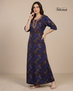 Premium Embroidery nighty for women
