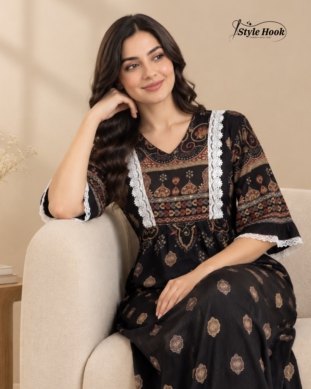 Printed Frock Nighty for Women – Comfortable Everyday Nightwear