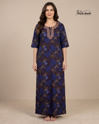 Premium Embroidery nighty for women
