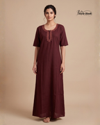 Comfortable Cotton Nighty with Classic Stripe Pattern