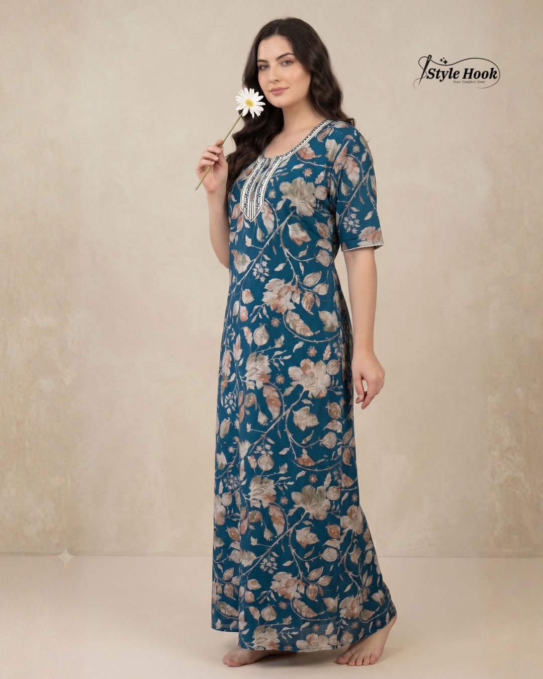 Elegant design rayon nighty for women