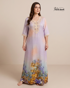 Dubai Style Luxury Maxi Dress Nighty – Stylish Home Wear