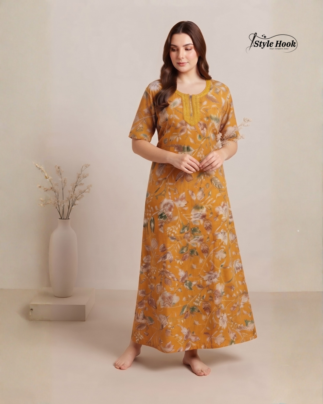 Soft Rayon Comfortable Home Wear Maxi