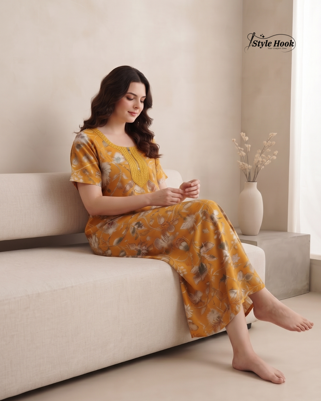 Soft Rayon Comfortable Home Wear Maxi