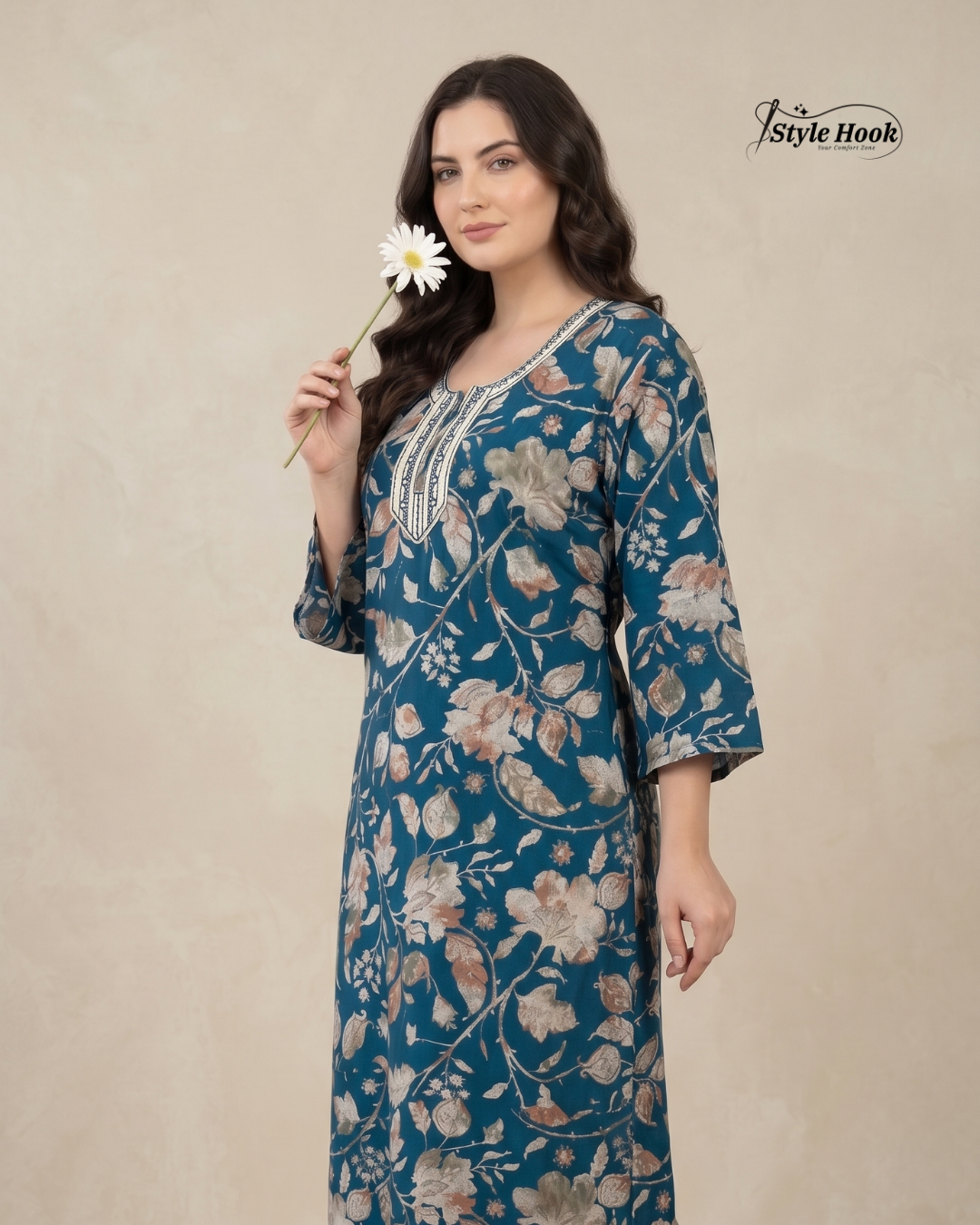 Elegant design rayon nighty for women