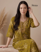 Soft Cotton Embroidery Nighty for Women