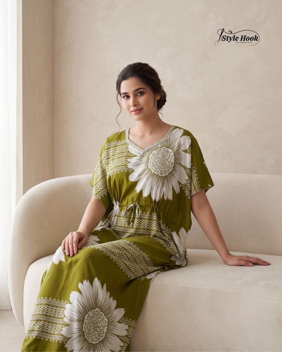 Luxury Lounge Kaftan Nighty