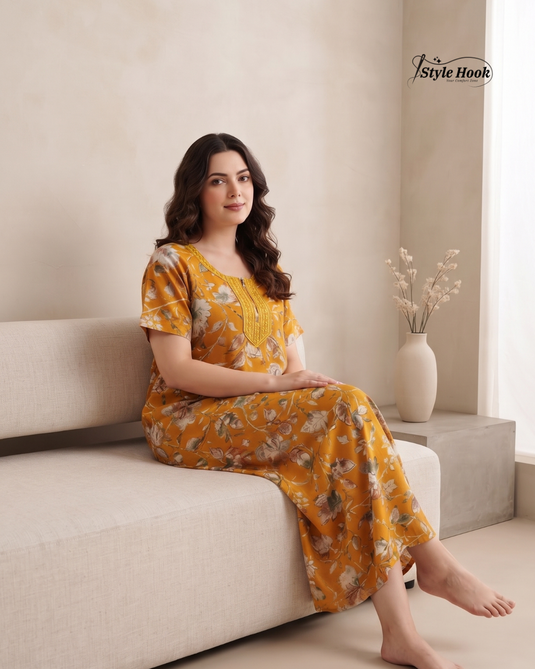 Soft Rayon Comfortable Home Wear Maxi