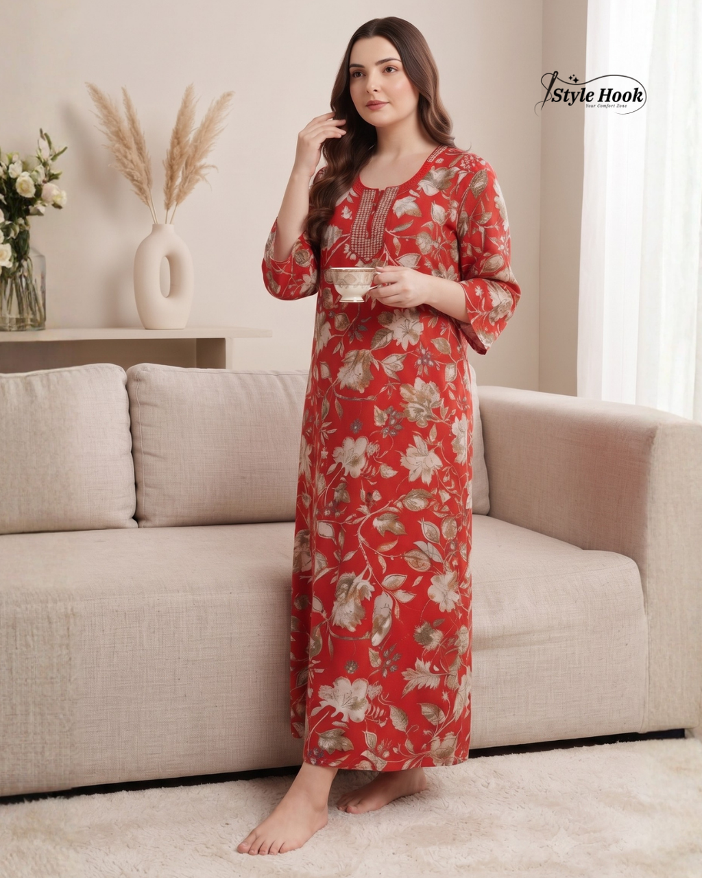 Soft Rayon Comfortable Home Wear Maxi