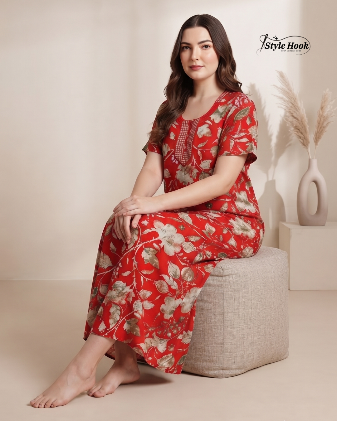 Soft Rayon Comfortable Home Wear Maxi
