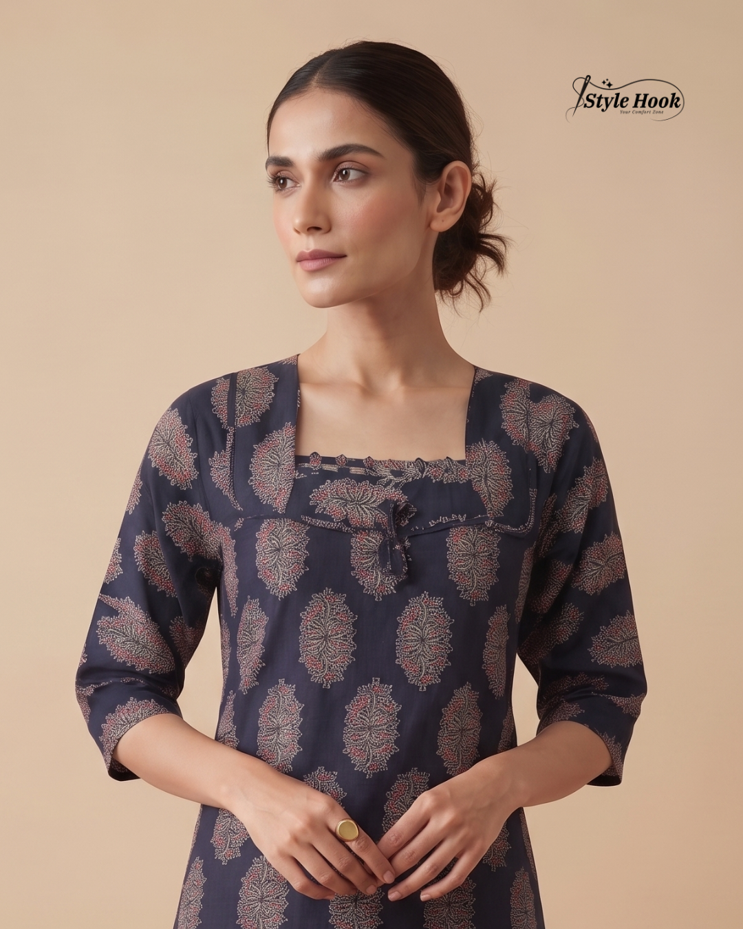 Premium Ajrak Print Cotton Nighty for Women