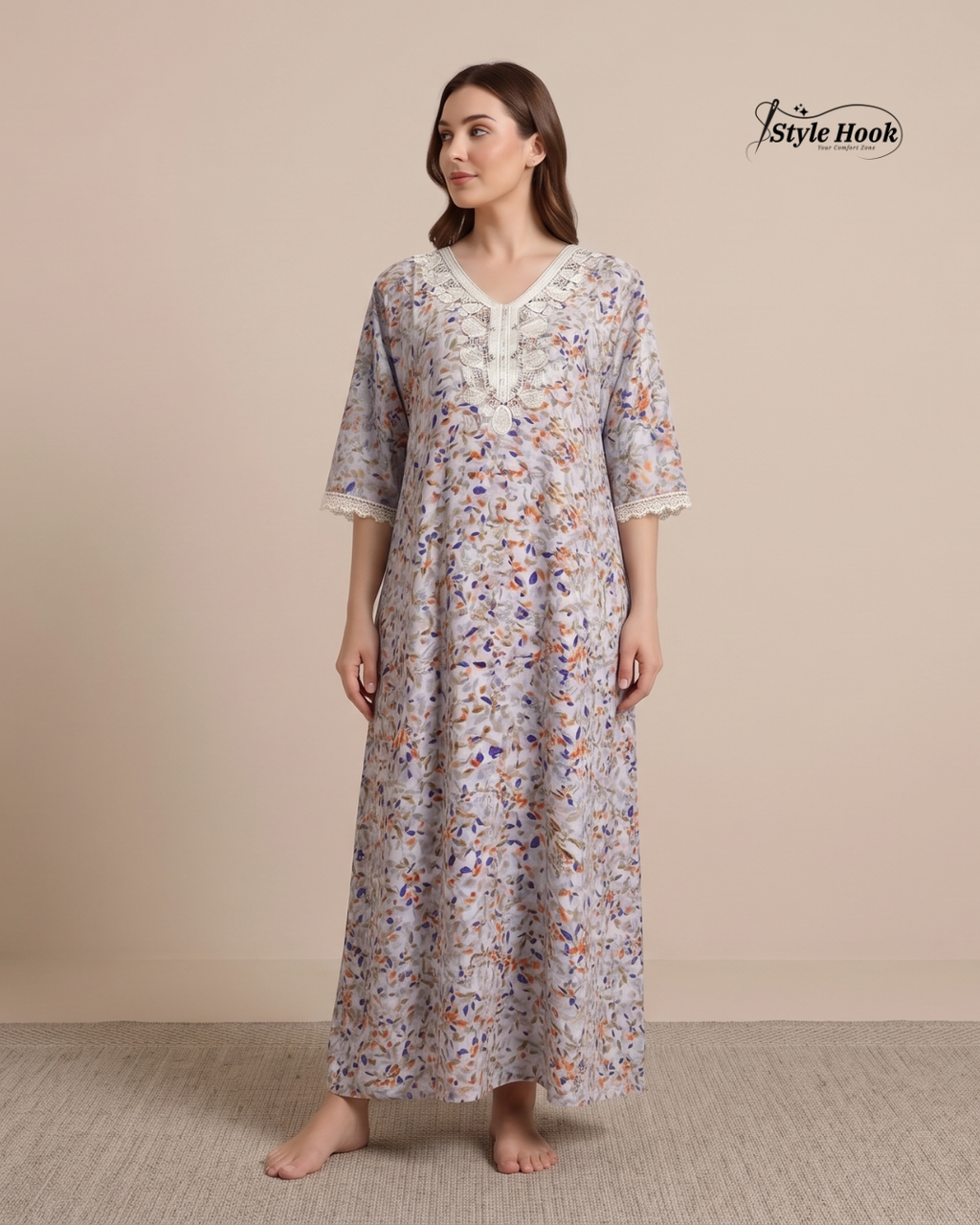 Style Hook Luxury Imported Dubai Nighty for Ladies