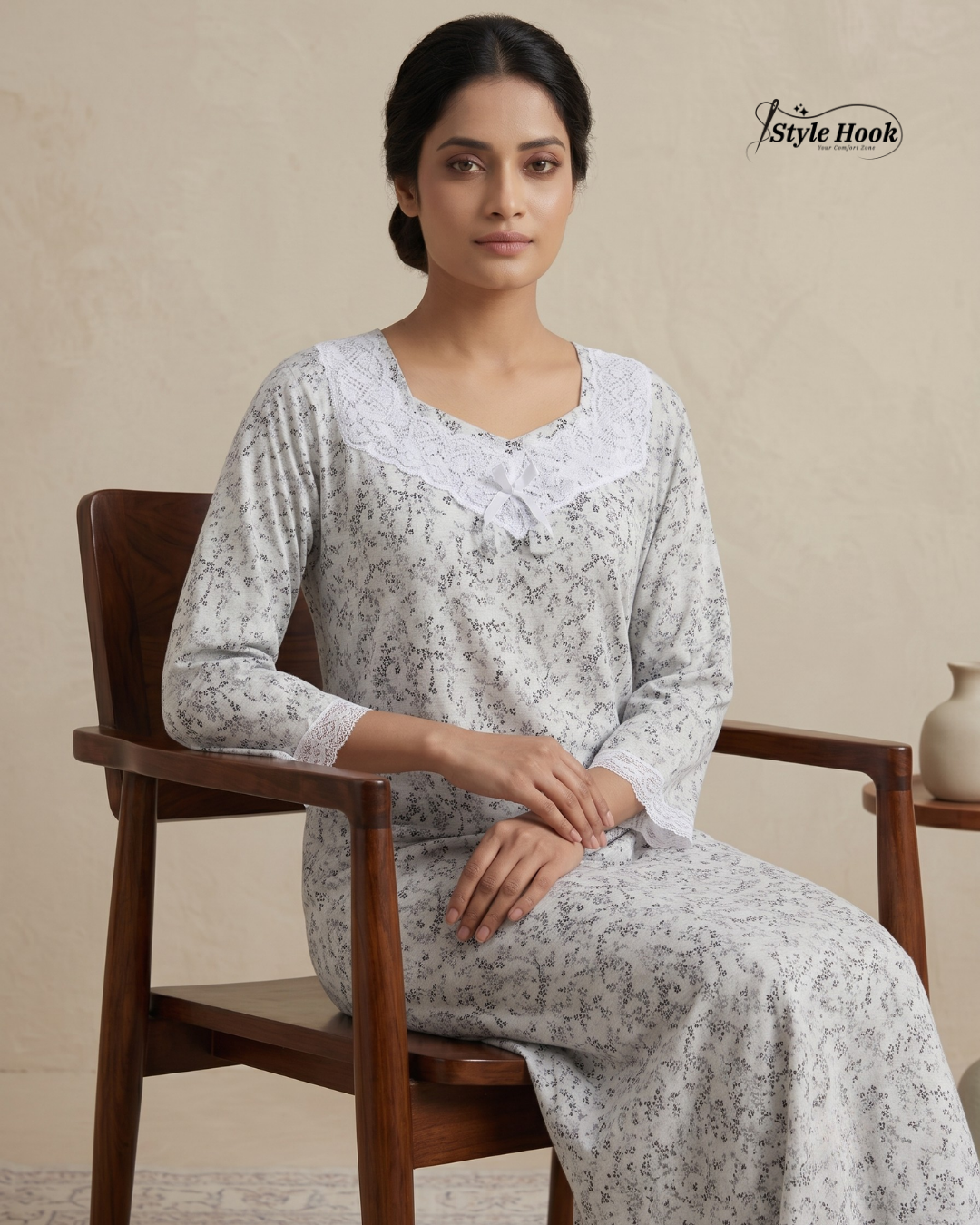 Style Hook Soft Fabric Sleepwear Nighty