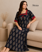 Traditional Block Print Ajrak Nighty